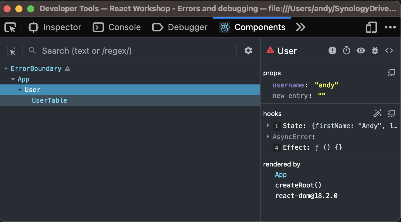 React dev tools